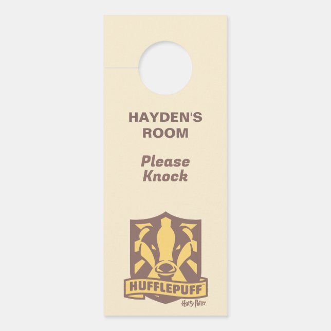 Aviso De Porta HARRY POTTER™ | FFLUFF™ — Crest (Frente)
