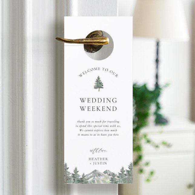 Aviso De Porta Hotel Mountain Forest Wedding (Criador carregado)