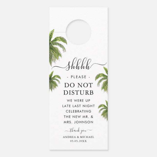Aviso De Porta Hotel Palm Tree Beach Destination Party (Frente)