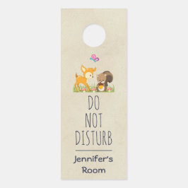 Aviso De Porta Ilustração de desenho animado de criaturas adoráve