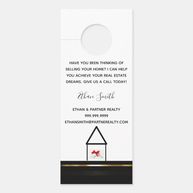 Aviso De Porta Introdução ao Marketing Imobiliário Preto e Dourad (Frente)