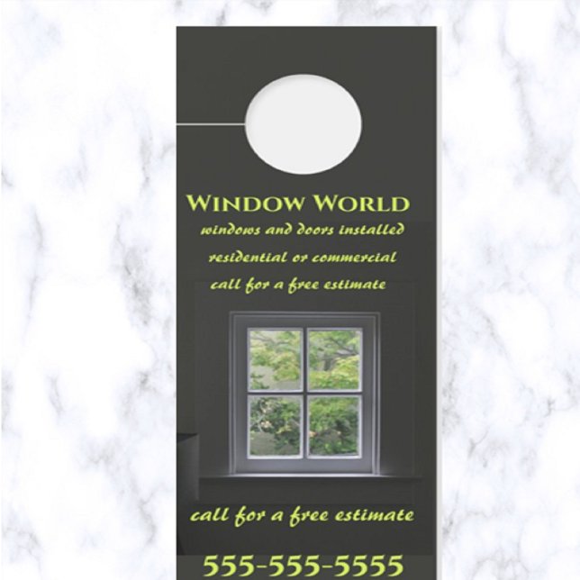 Aviso De Porta Janelas e portas editáveis (What a great way to advertise your window business!)