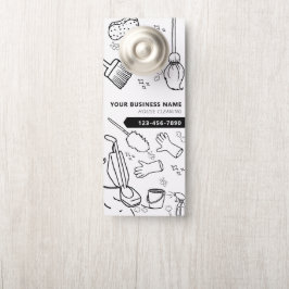 Aviso De Porta Janitorial de Limpeza de Casa Moderna