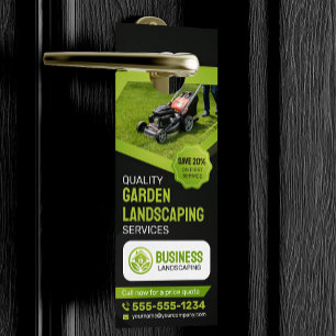 Aviso De Porta Jardim Preto e Verde Paisagismo Cuidado com o Gram