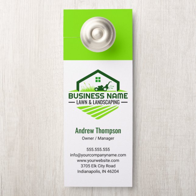 Aviso De Porta Jardinagem Paisagem Paisagem Verde (Na maçaneta)