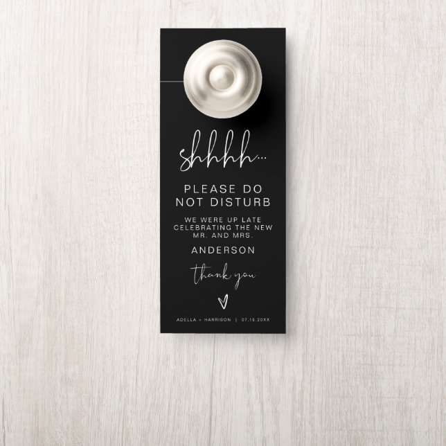 Aviso De Porta JOVI Modern Edgy Black Festa de casamento Hanger (Na maçaneta)