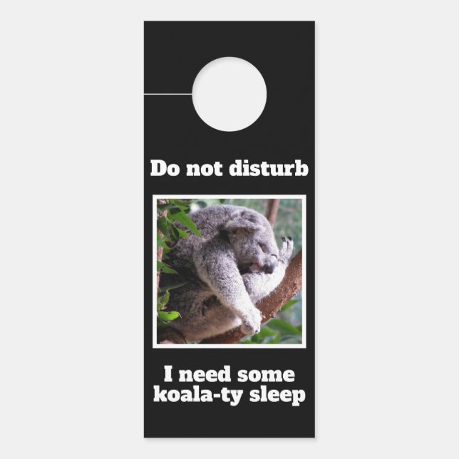 Aviso De Porta Koala-ty Sleep Door Hanger (Frente)