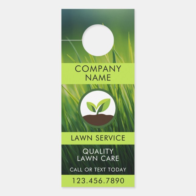 Aviso De Porta Lawn Care Landscaping Leaf Icon QR Code (Frente)