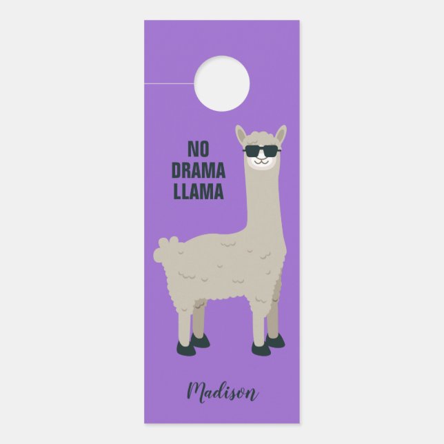 Aviso De Porta Legal nome personalizado do Llama e cabides de por (Frente)