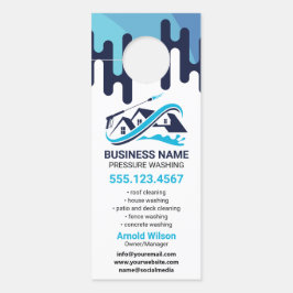 Aviso De Porta Limpeza de marinho Blue Drivers Power Wash House