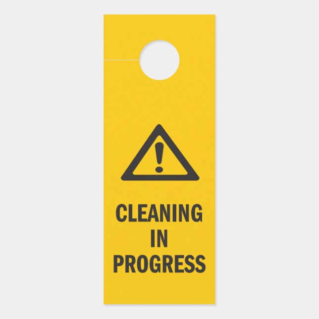 Aviso De Porta Limpeza em andamento - amarelo (Frente)
