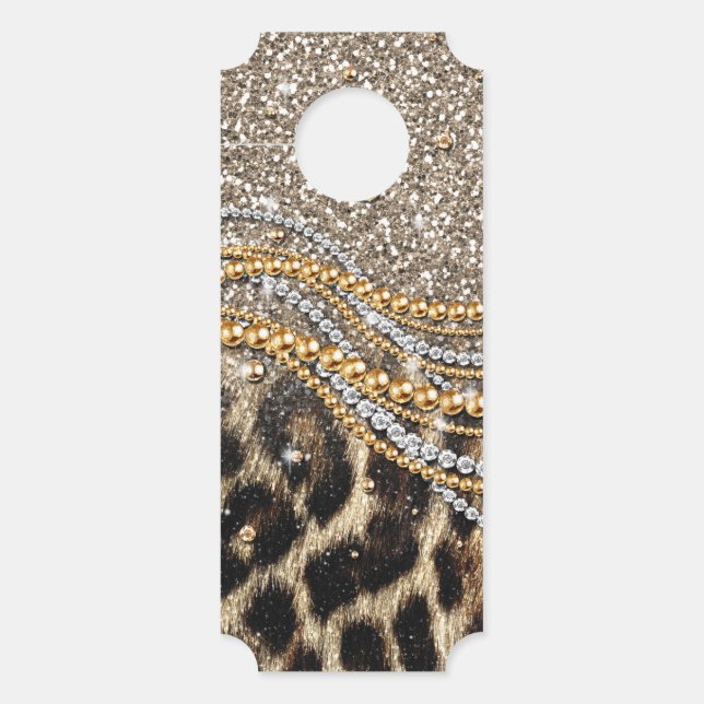 Aviso De Porta Linda Trendência Leopard Faux Impressão Animal (Frente)