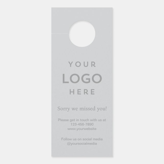 Aviso De Porta Logo Sorry We Missed You Promotional Business (Frente)