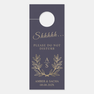 Aviso De Porta Logotipo De Casamento Monograma Personalizado Com
