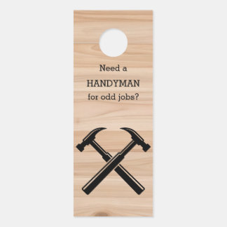 Aviso De Porta Logotipo de Martelo de Madeira Rústica para Presta