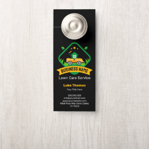 Aviso De Porta Logotipo Minimalista Moderno de Corte de Grama Ama
