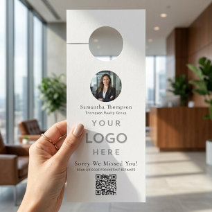 Aviso De Porta Logotipo Mínimo de Corretor de Imóveis Desculpe-no