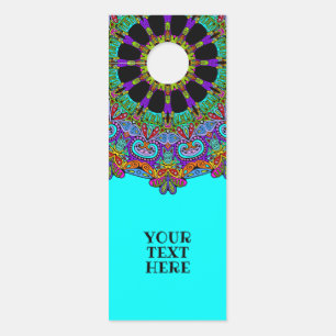 Aviso De Porta Manuscrito Mandala Relógio Face 24