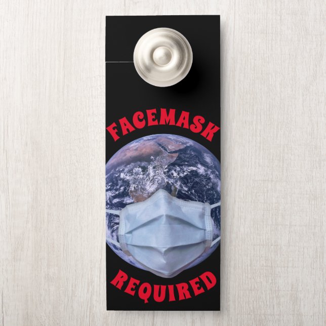 Aviso De Porta Máscara de rosto necessária (Na maçaneta)