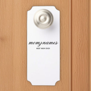 Aviso De Porta Melhor Mãe Personalizada Nome De Caligrafia