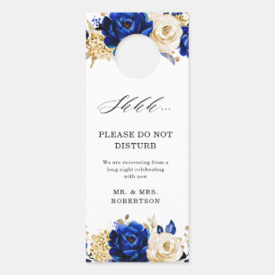 Aviso De Porta Metálico Dourado Amarelo Real Não Incomodar