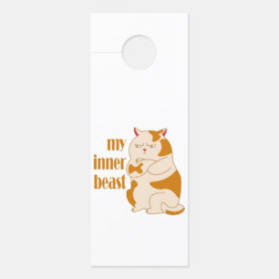 Aviso De Porta Minha citação motivadora de gato preguiçoso e gord