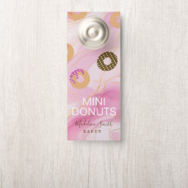 Aviso De Porta Mini Donuts Baker Bakery Homemade Treats Pink