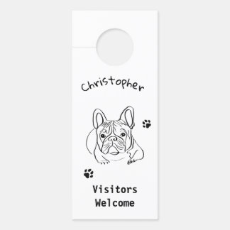 Aviso De Porta Minimalista do Bulldog na moda