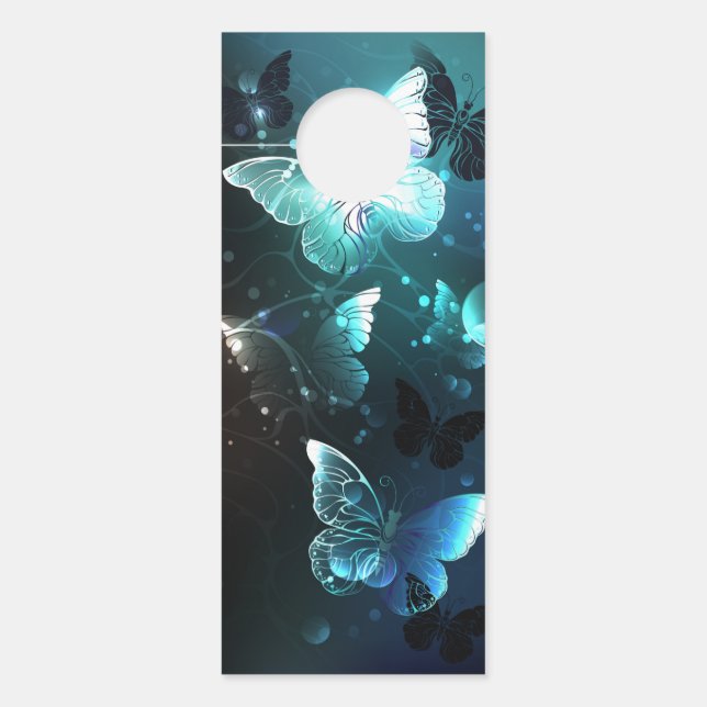 Aviso De Porta Mint Night Butterflies (Frente)