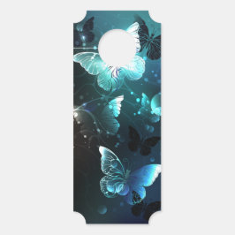 Aviso De Porta Mint Night Butterflies