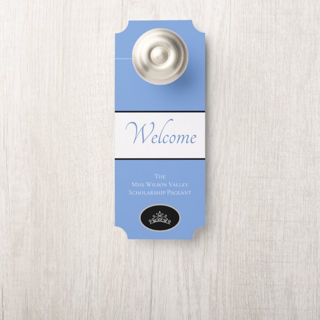 Aviso De Porta Miss América Crown Door Hanger Nome Personalizado (Na maçaneta)