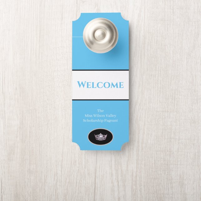 Aviso De Porta Miss América Crown Door Hanger Nome Personalizado (Na maçaneta)