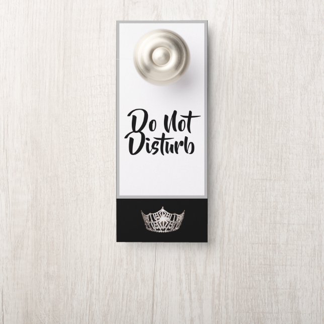 Aviso De Porta Miss América estilo Pageant SLVR Crown Door Hanger (Na maçaneta)