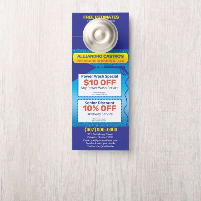 Aviso De Porta Modelo de liberação de energia (Na maçaneta)