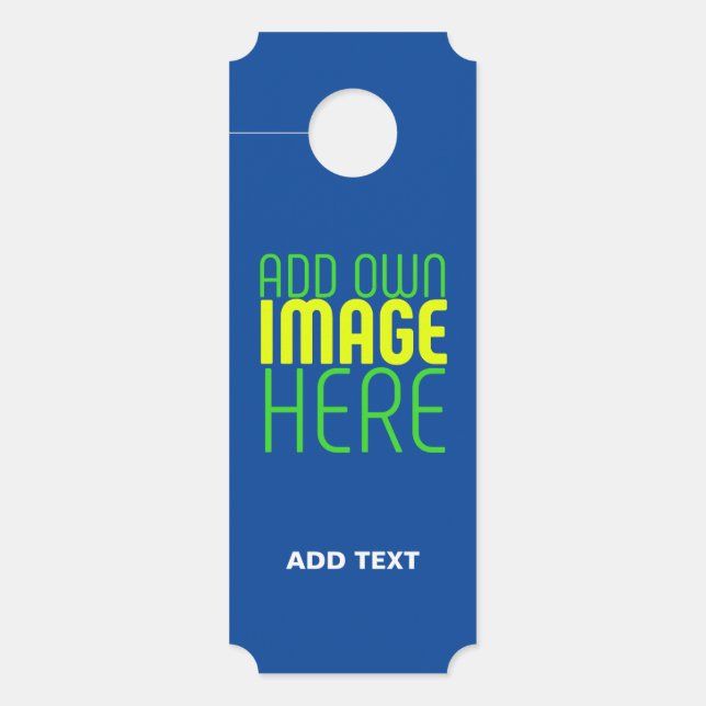 AVISO DE PORTA MODELO DE TEXTO DE IMAGEM AZUL DE COBALÃO EDITÁVEL (Frente)