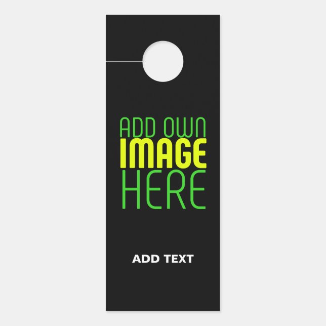 AVISO DE PORTA MODELO DE TEXTO DE IMAGEM NEGRA SIMPLES EDITÁVEL M (Frente)