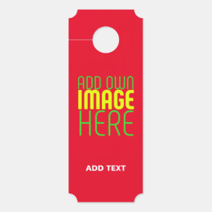 AVISO DE PORTA MODELO DE TEXTO DE IMAGEM VERMELHA MODERNA EDITÁVE