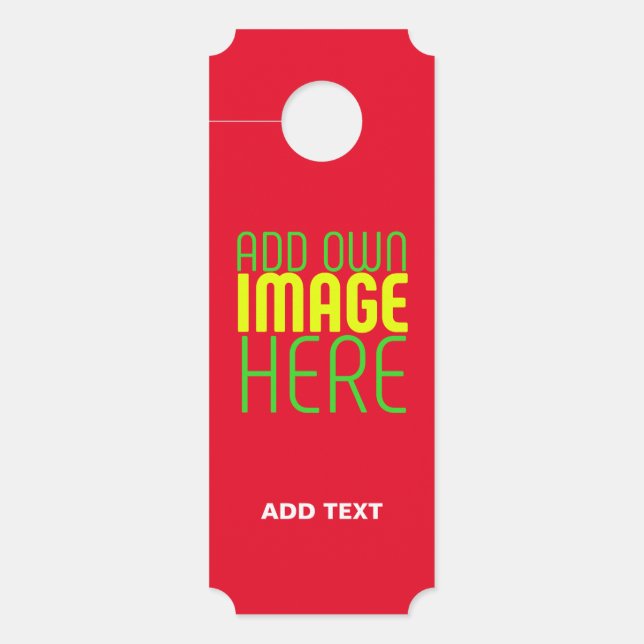 AVISO DE PORTA MODELO DE TEXTO DE IMAGEM VERMELHA MODERNA EDITÁVE (Frente)