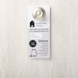 Aviso De Porta Modern Cleaning Cleaner Service Logo Gray QR Code