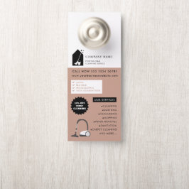 Aviso De Porta Modern Cleaning Cleaner Service Logo Green QR Code