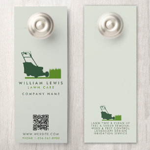 Aviso De Porta Modern Lawnmower Lawn Care Simples Código QR