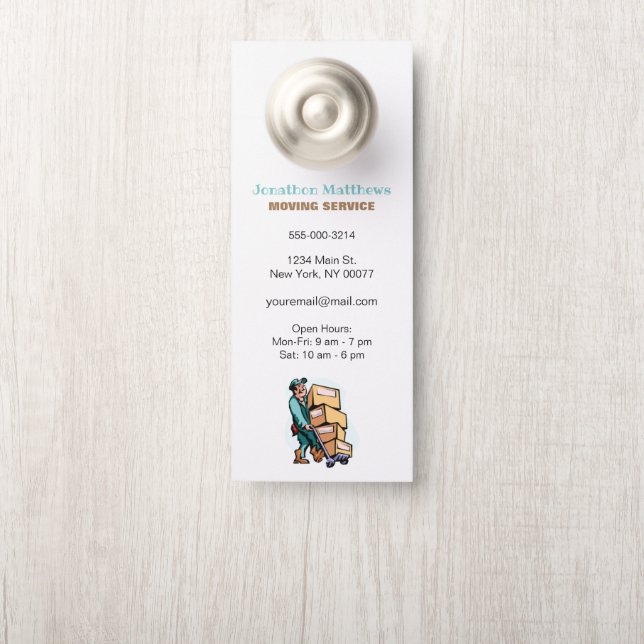 Aviso De Porta Movendo Serviço da Empresa de Serviço (Na maçaneta)