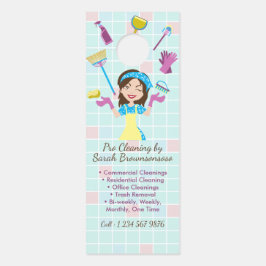 Aviso De Porta Mulher Cartoon Pro Limpeza Casa Empregada Dona