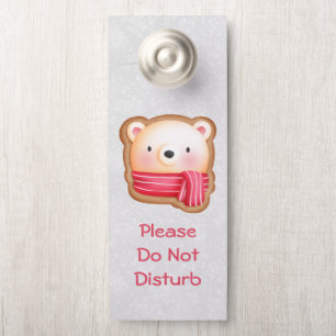 Aviso De Porta Não Incomodar A Face Do Urso Cortado
