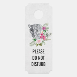Aviso De Porta Não Incomodar Bela Cabeça-Leopardo Exótica