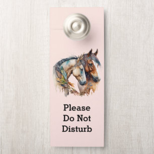 Aviso De Porta Não Incomodar Dois Belos Cavalos Boho Ocidental