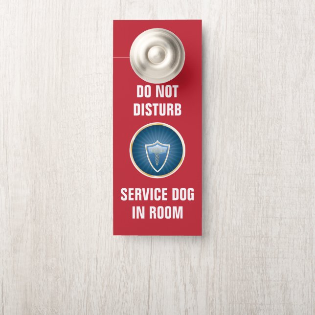 Aviso De Porta Não Incomodar o Hotel Dog Service (Na maçaneta)