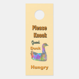 Aviso De Porta Não Incomodar/Por Favor Tocar/Guarda Pato Beige
