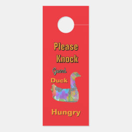Aviso De Porta Não Incomodar/Por Favor Tocar/Guarda Pato Vermelho