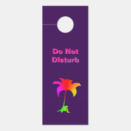 Aviso De Porta Não Incomodar / Por Favor Tocar Roxo Floral